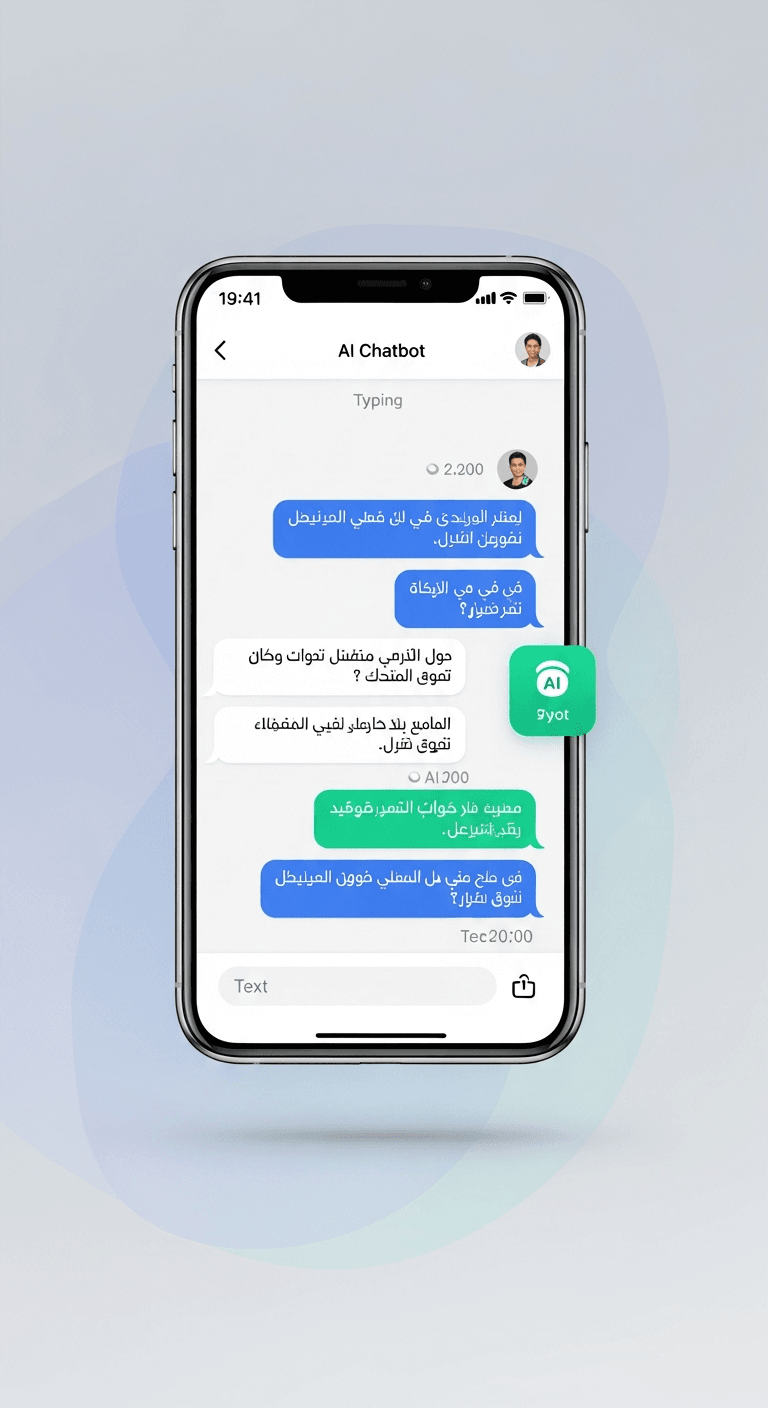 محادثة دردش على شاشة الجوال بواجهة عربية RTL